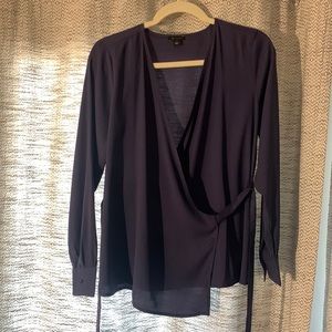Beautiful Blue Ann Taylor Wrap Blouse